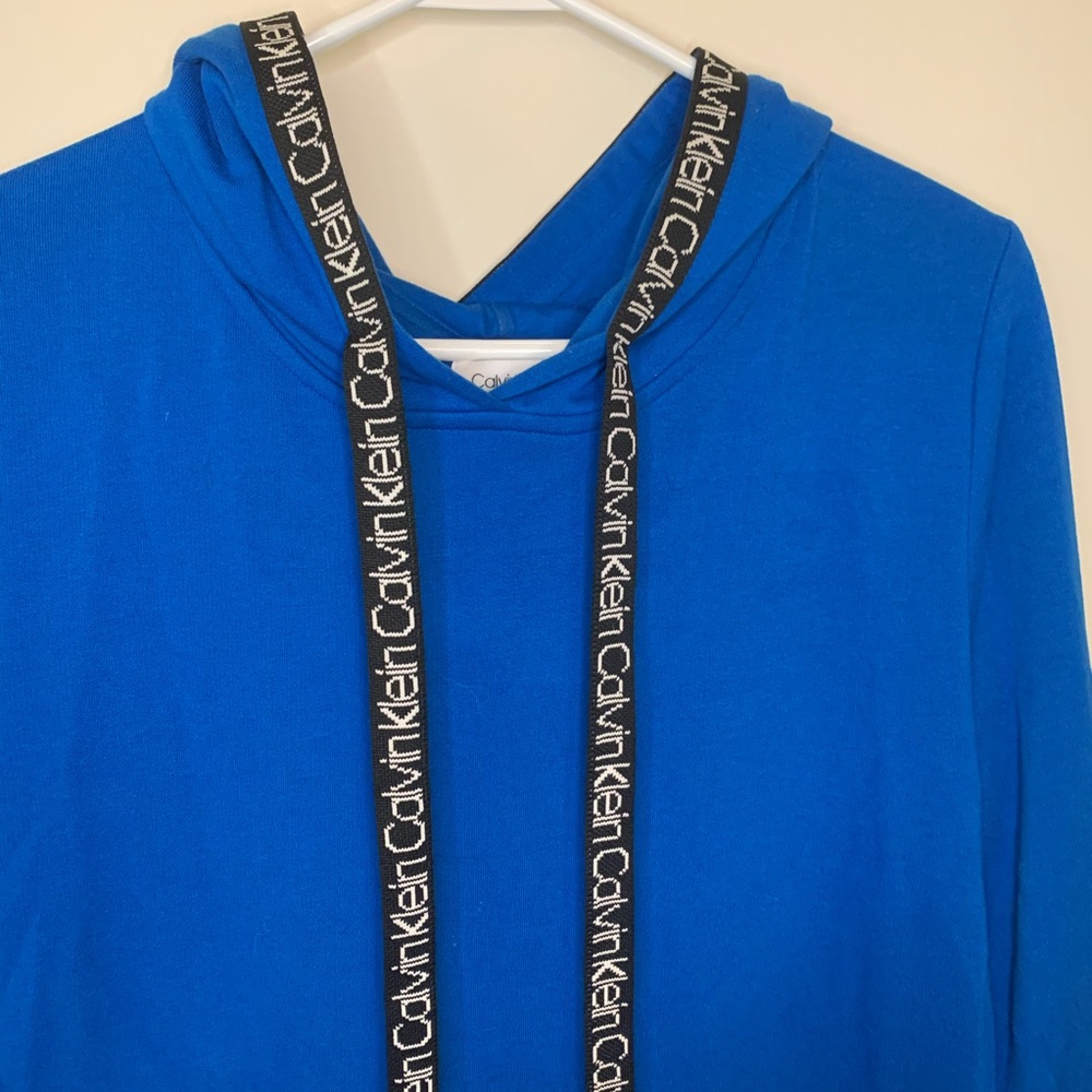 Vibrant blue hoodie dress